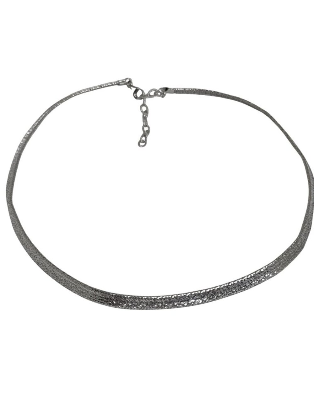 Italian 925 Sterling Silver Herringbone Necklace